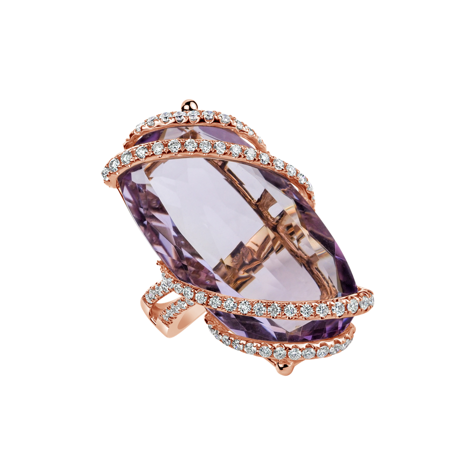 Diamond rings with Amethyst Dynasty