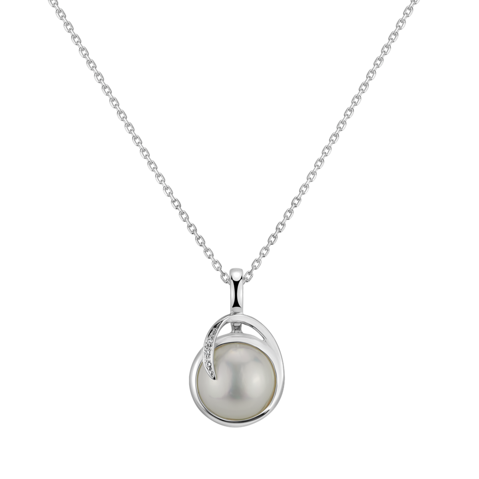 Diamond pendant with Pearl Astral Ocean