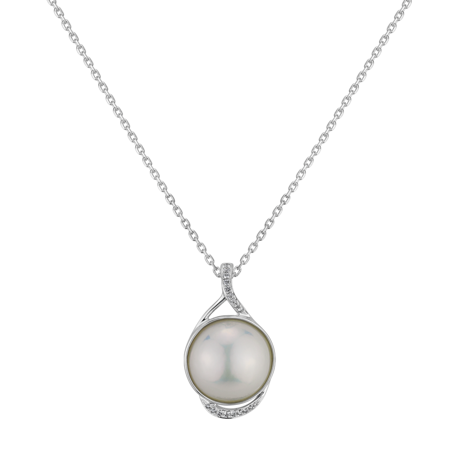 Diamond pendant with Pearl Mermaid Fantasy