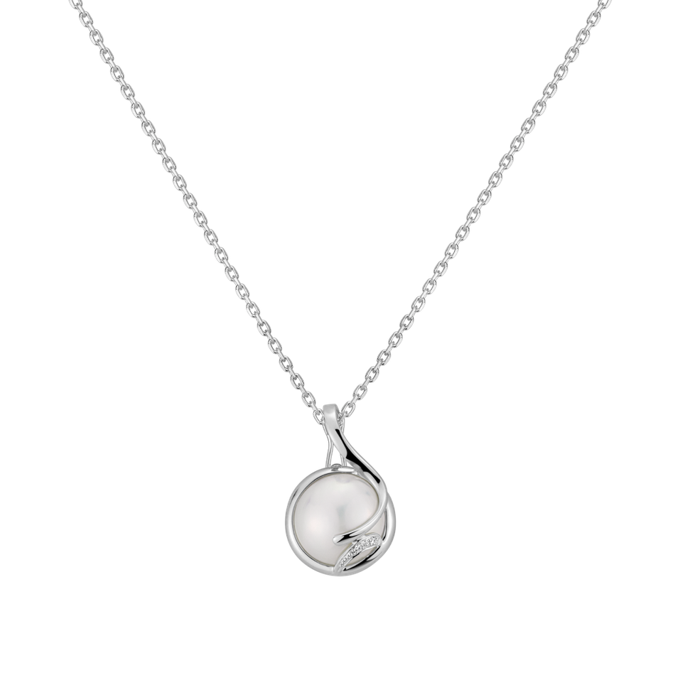 Diamond pendant with Pearl Jennifer