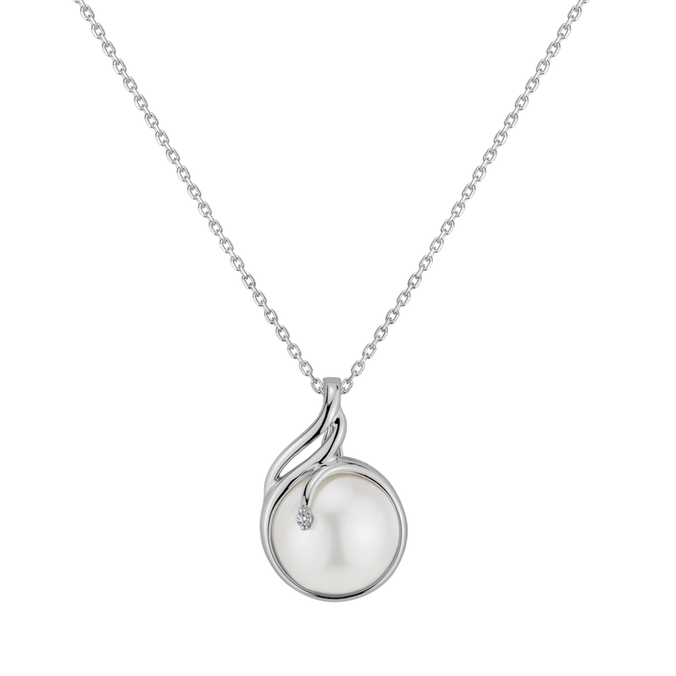 Diamond pendant with Pearl Eternal Depth