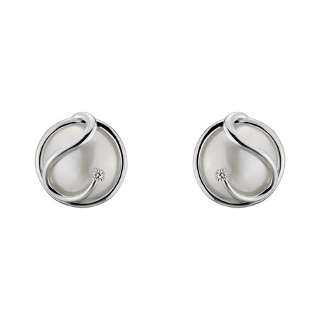 Diamond earrings with Pearl Nebula Pearl