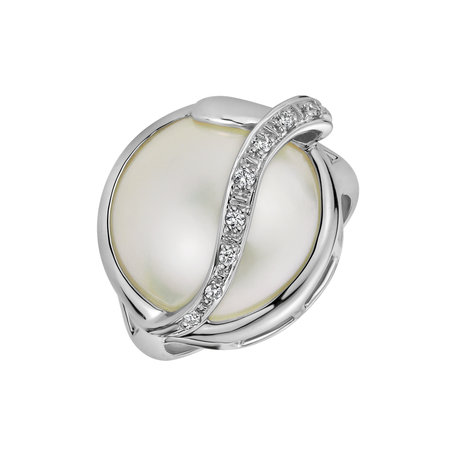 Diamond ring with Pearl Devotion of Ocean