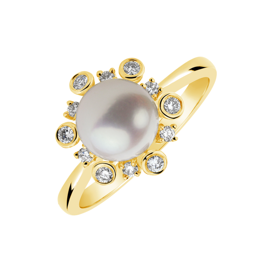 Diamond ring with Pearl Nautical Adventure