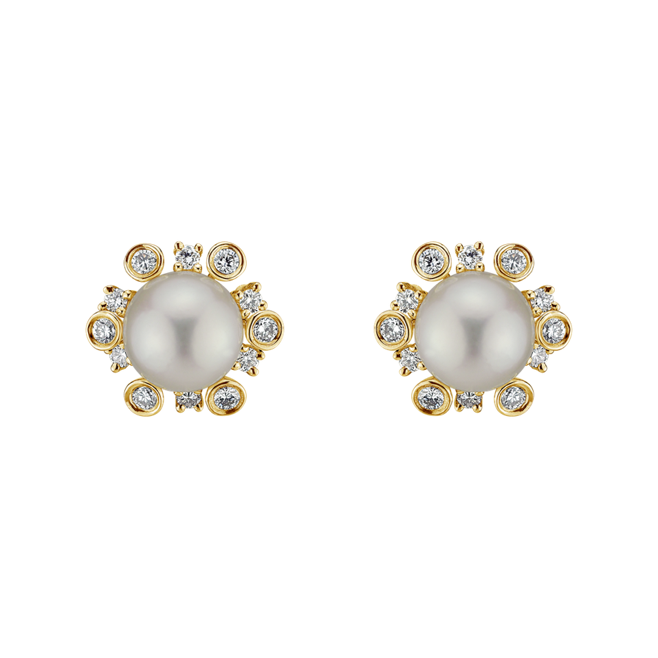 Diamond earrings with Pearl Abeiria