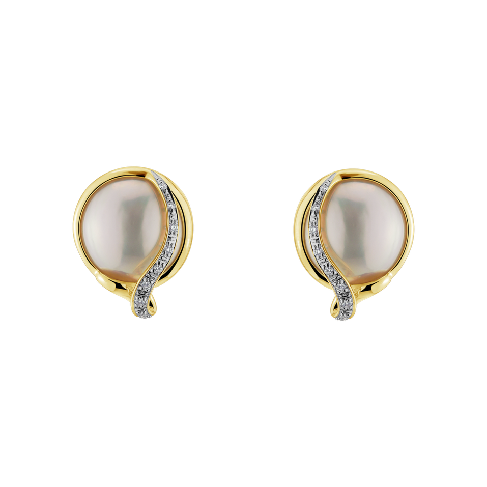 Diamond earrings with Pearl Pearly Eyes