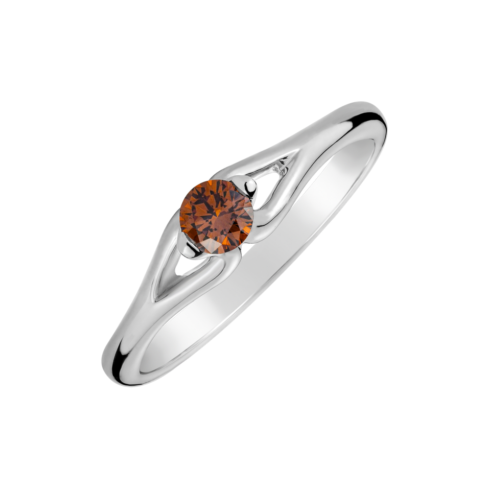 Ring with orange diamonds Clementia