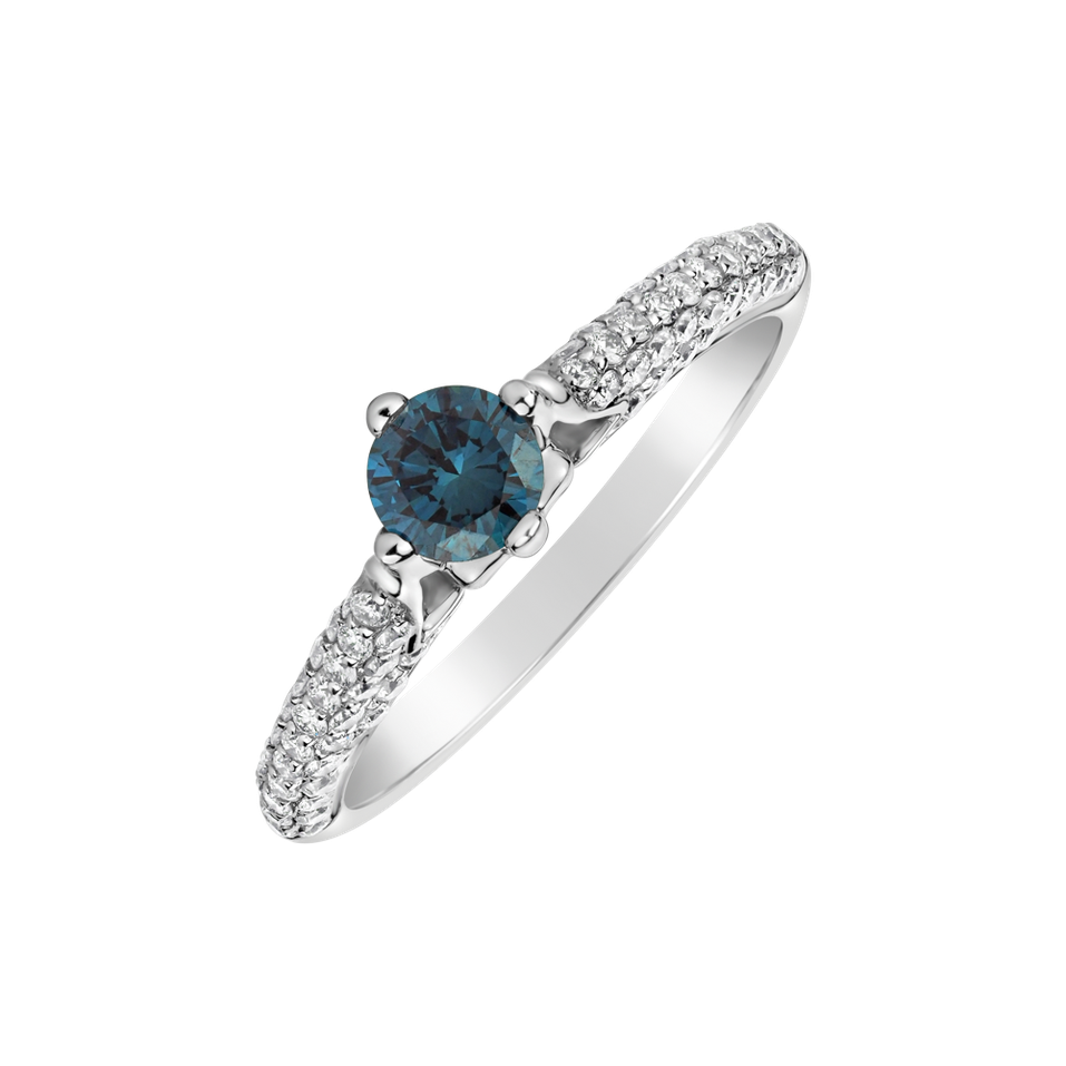 Ring with blue diamonds and white diamonds Sophie