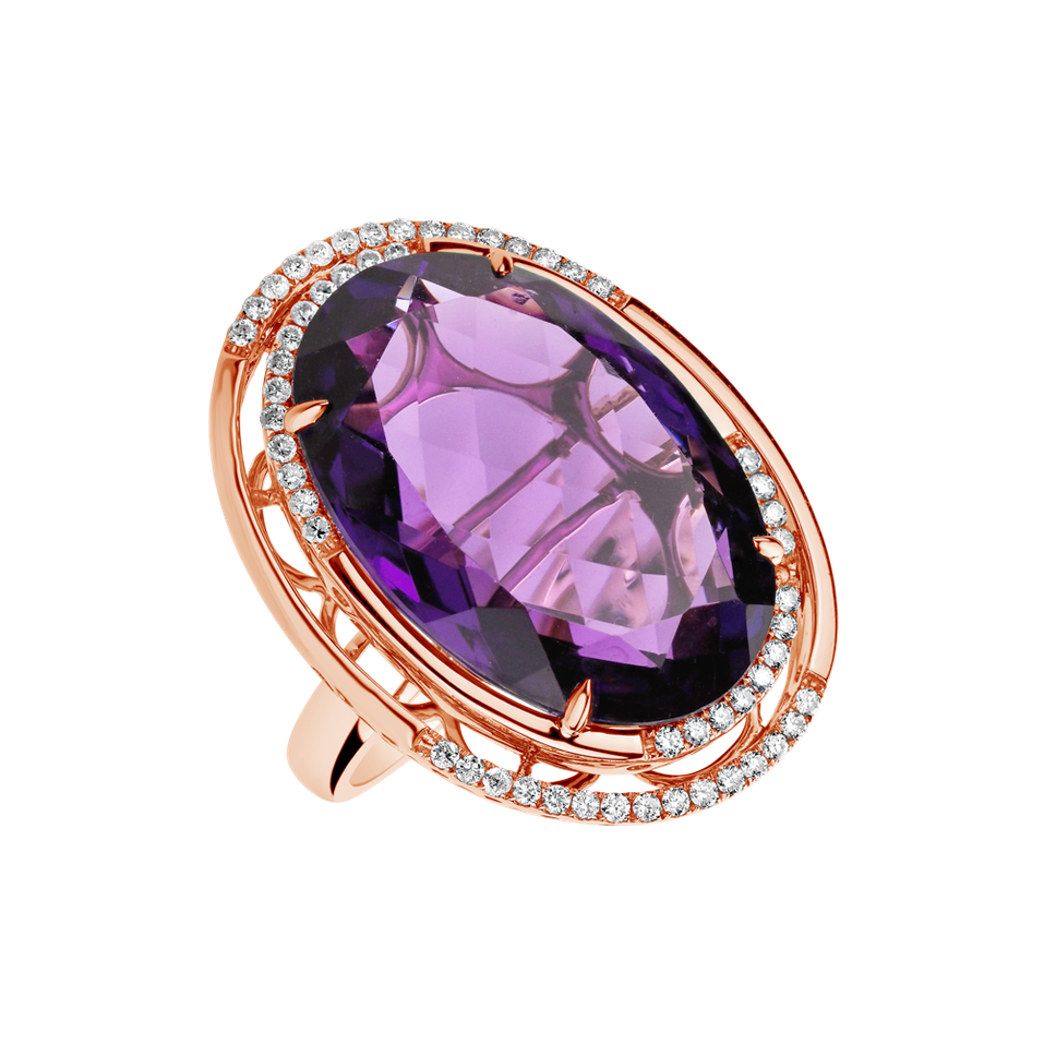 Diamond rings with Amethyst Chay