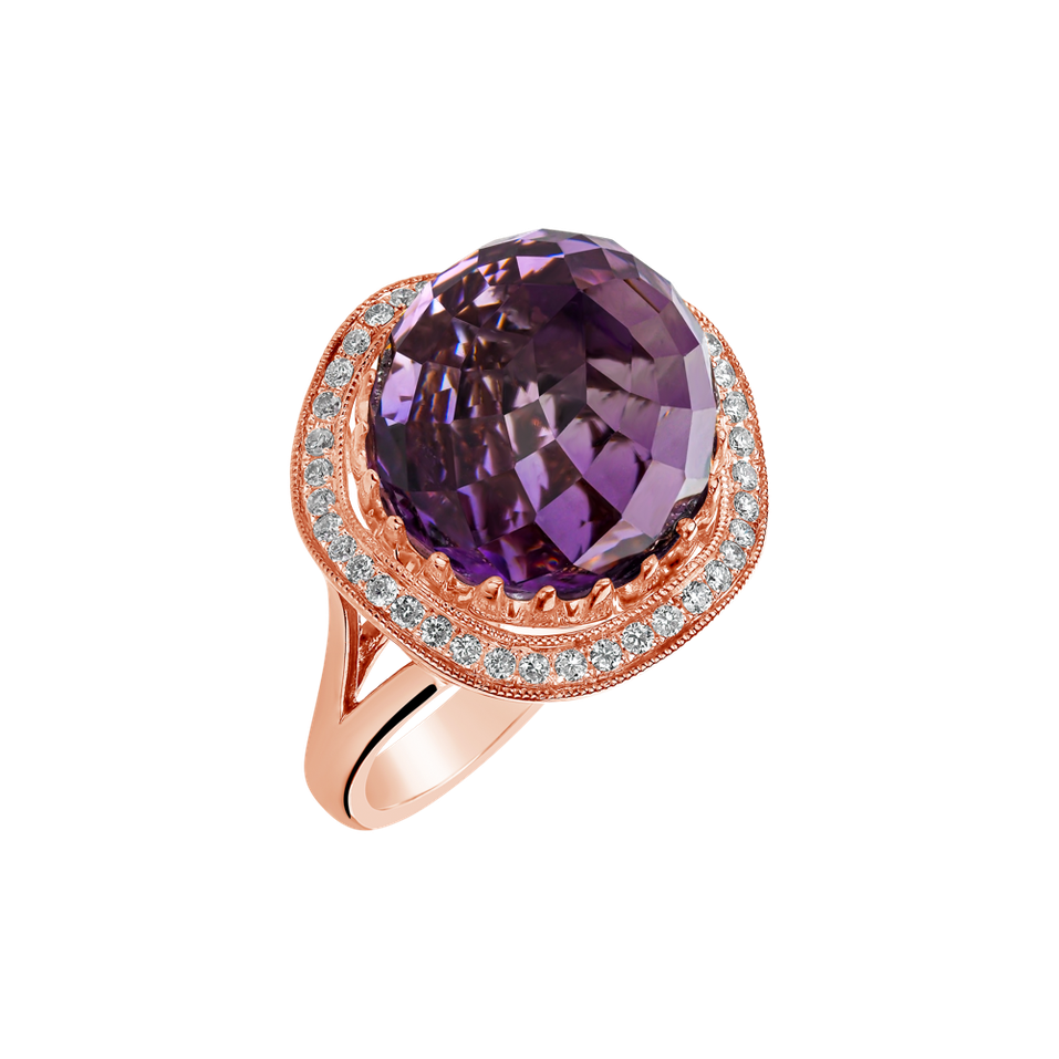 Diamond rings with Amethyst Paradise Island