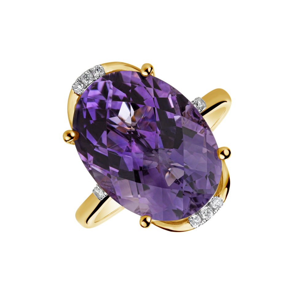 Diamond rings with Amethyst Adrian