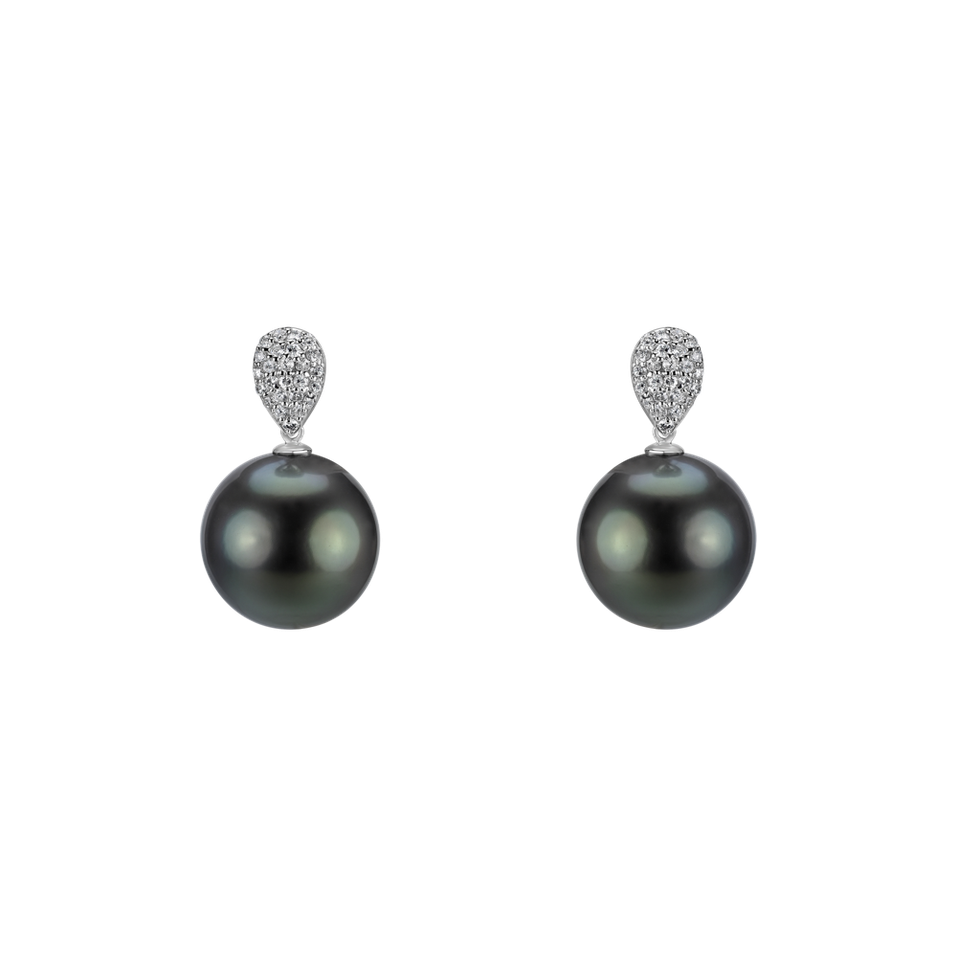 Diamond earrings with Pearl Asterodie