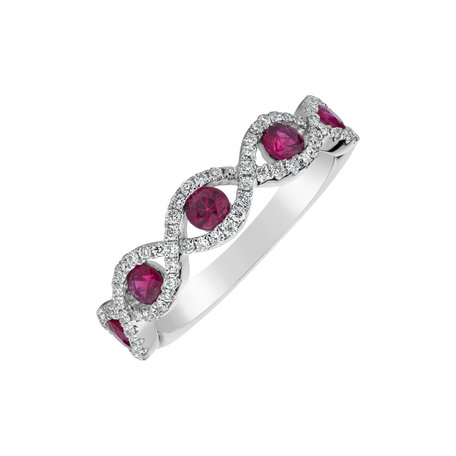 Diamond ring with Ruby Lex