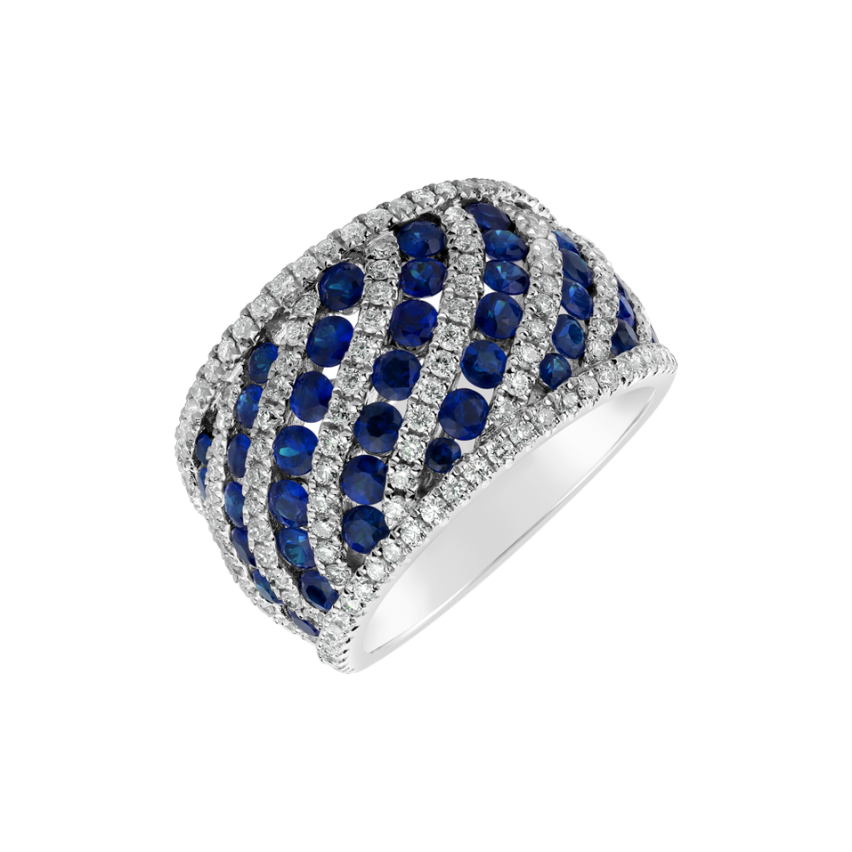 Diamond ring with Sapphire Parker