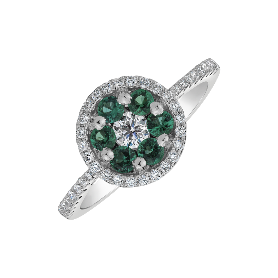 Diamond ring with Emerald Kiersten