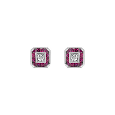 Diamond earrings and Ruby Dabria