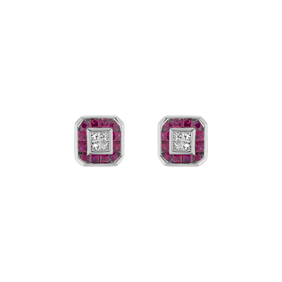 Diamond earrings and Ruby Dabria