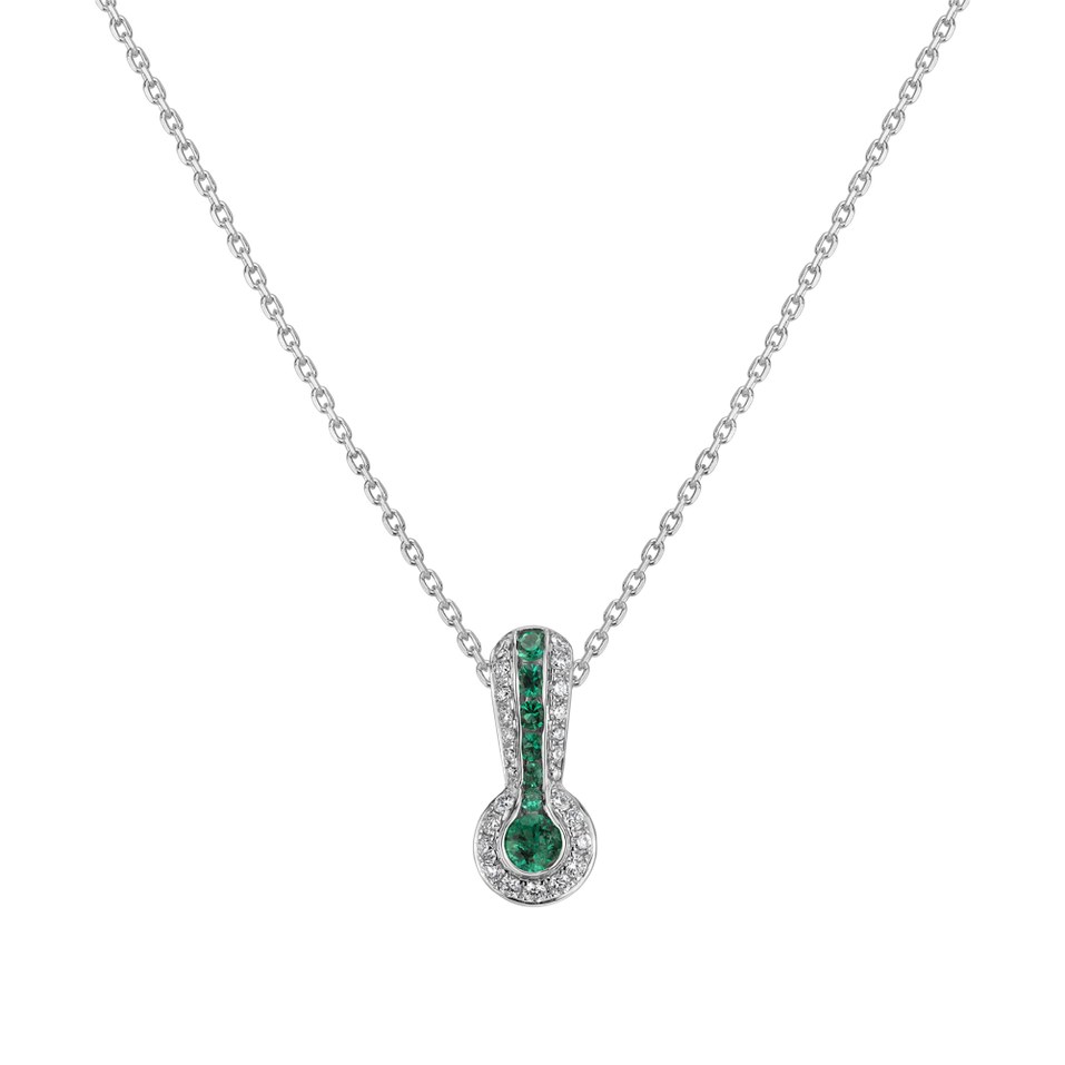 Diamond pendant with Emerald Delaney