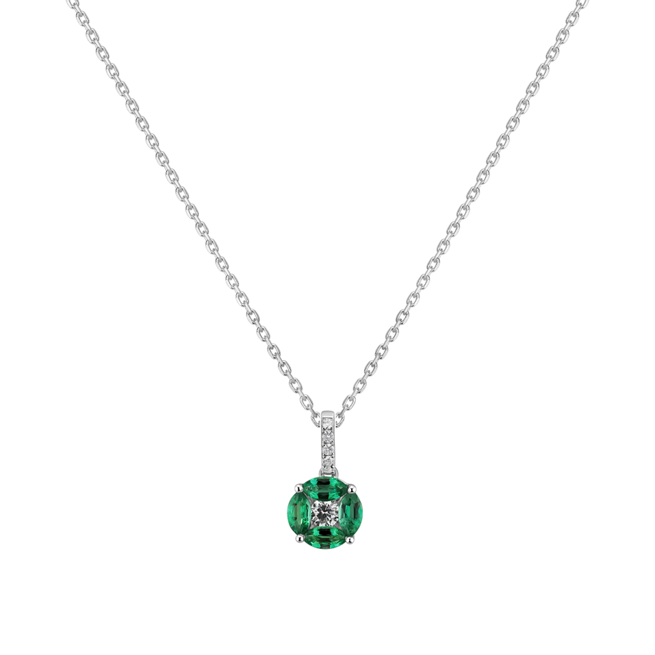 Diamond pendant with Emerald Johanna