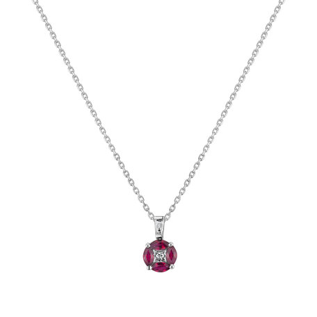 Diamond pendant with Ruby Reginetta di bellezza