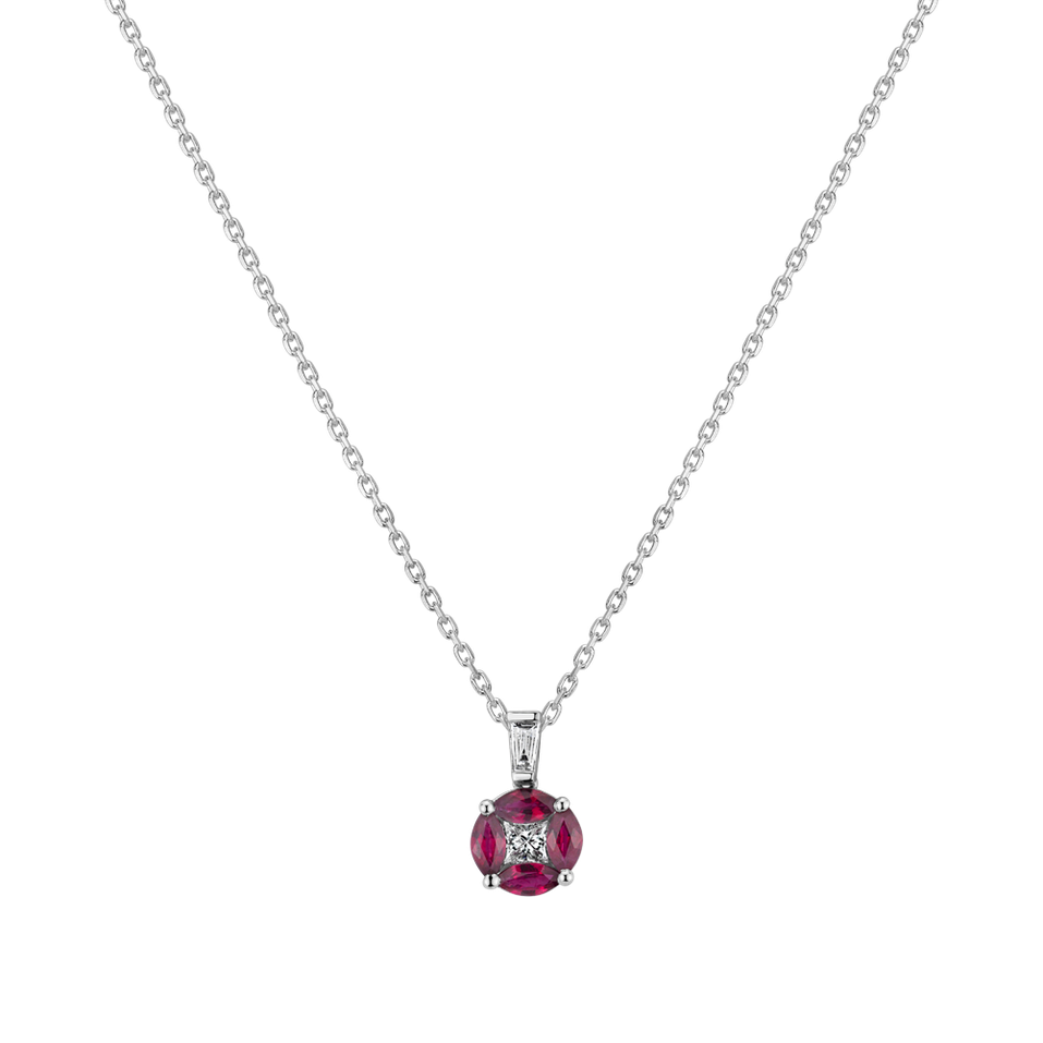 Diamond pendant with Ruby Reginetta di bellezza