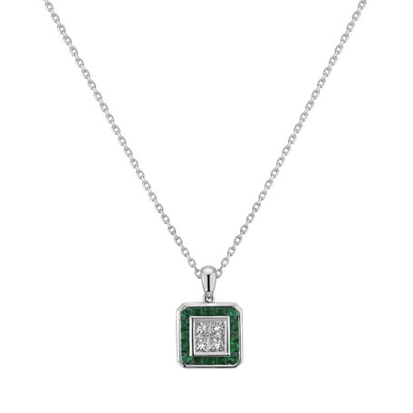 Diamond pendant with Emerald Square of Happiness