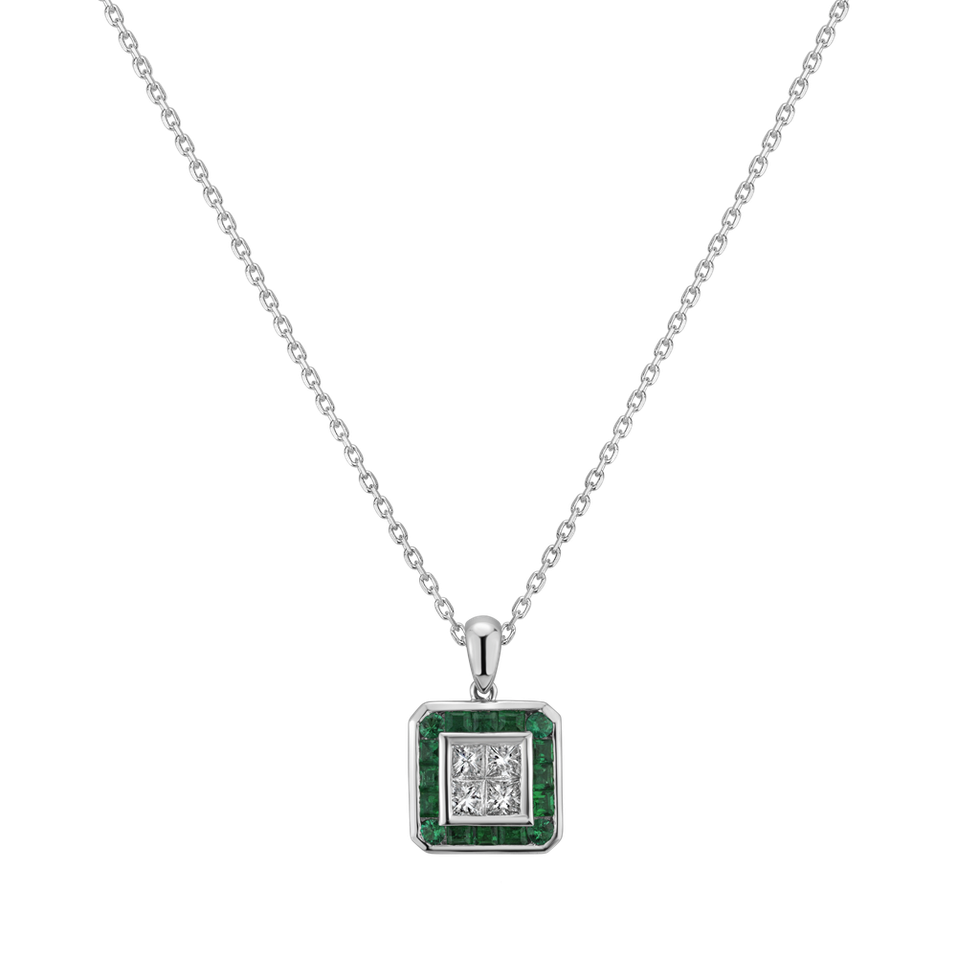 Diamond pendant with Emerald Square of Happiness