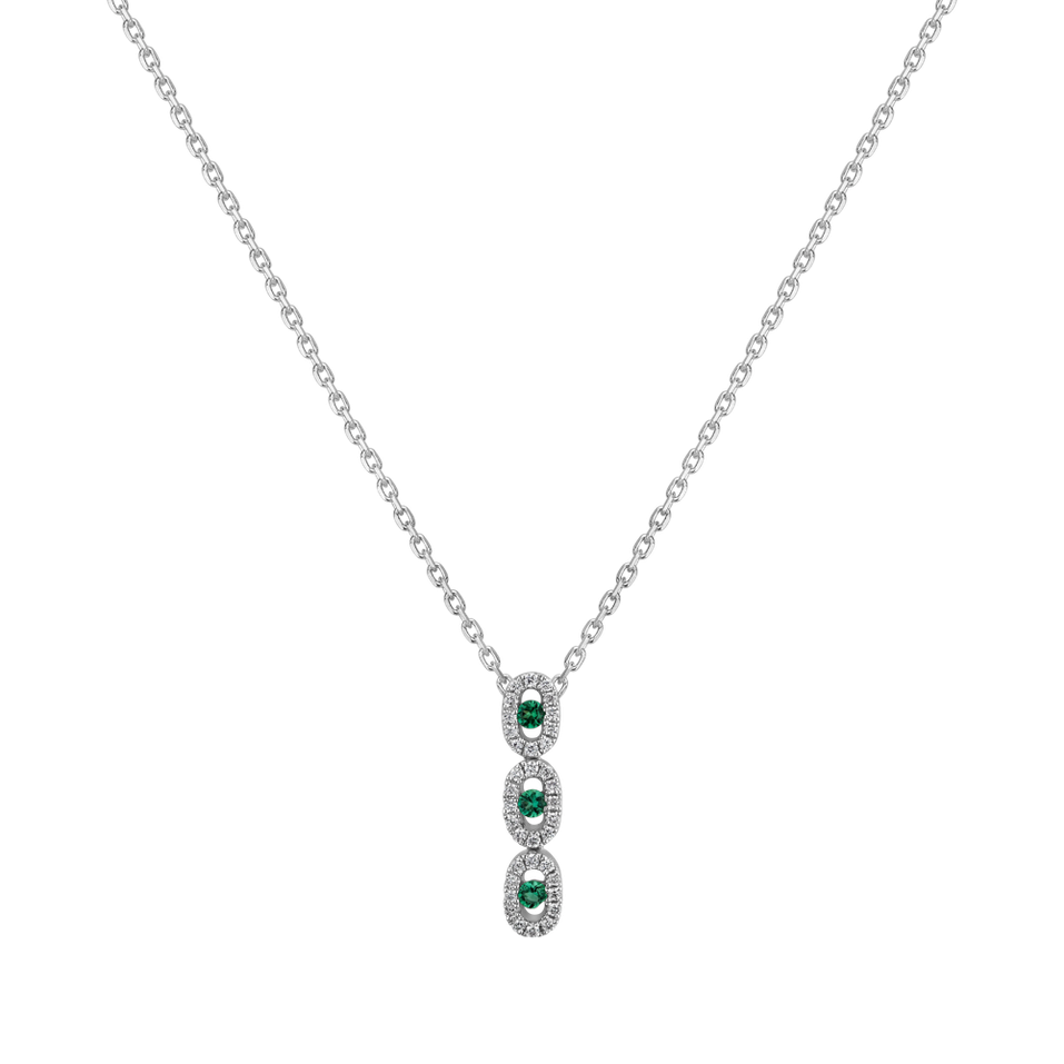 Diamond pendant with Emerald Josephine