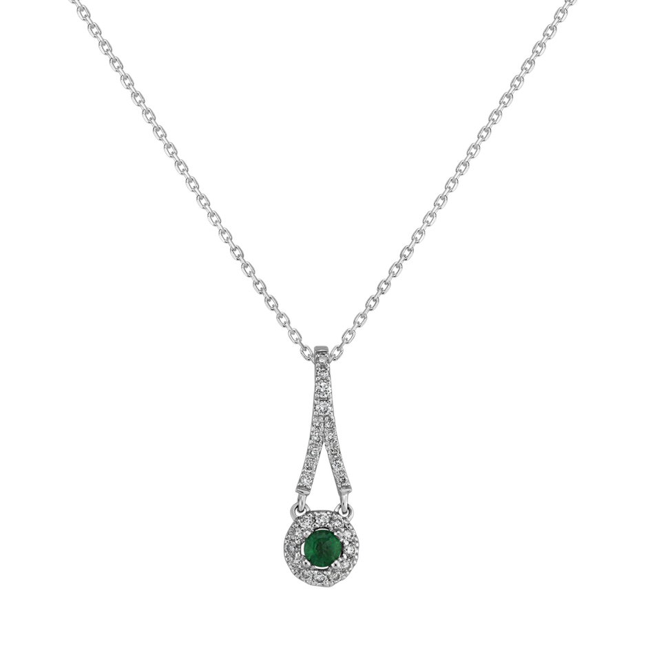 Diamond pendant with Emerald Green Fate