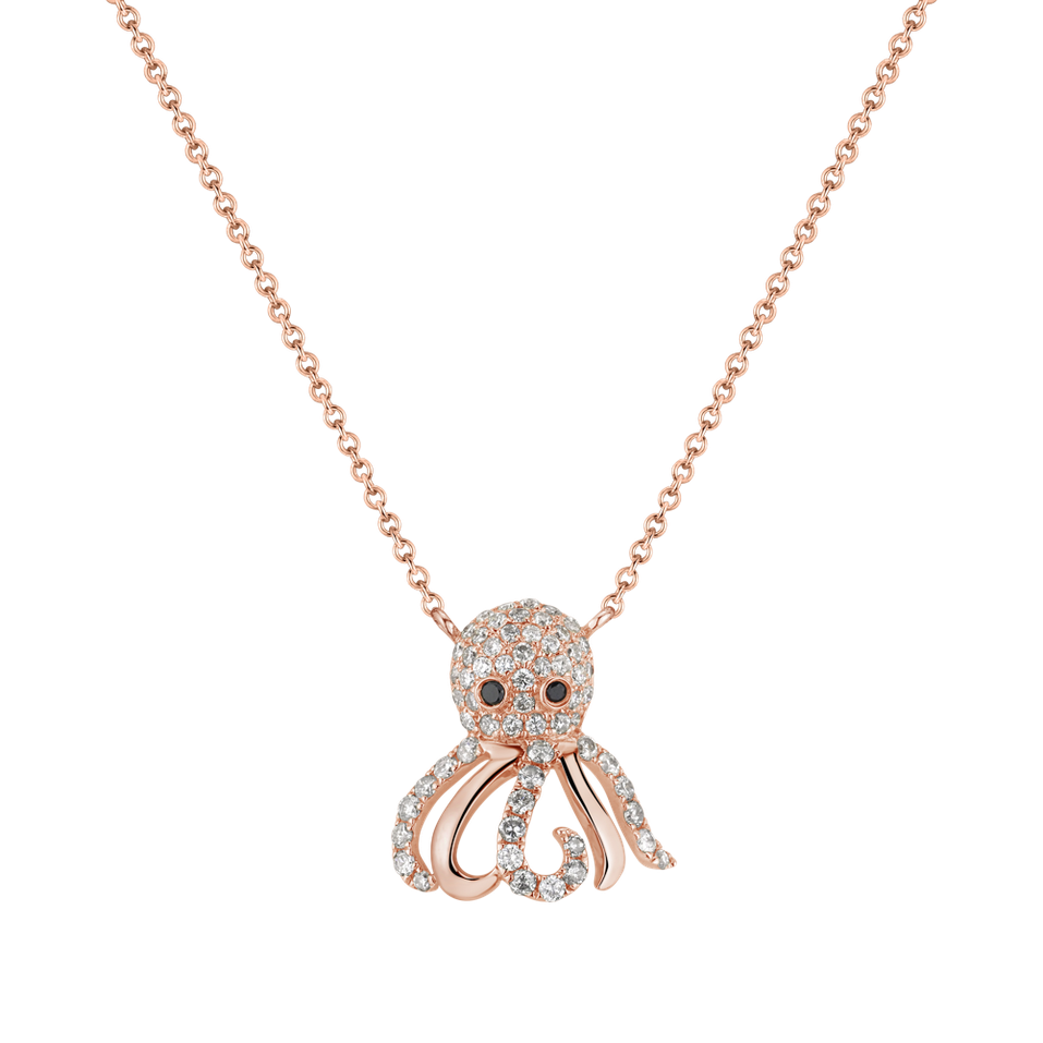 Necklace with black and white diamonds Mister Octopus