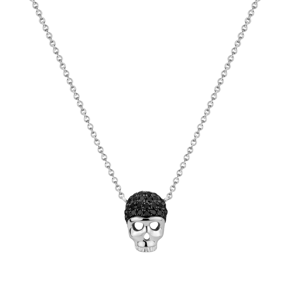 Necklace with black diamonds Memento Mori