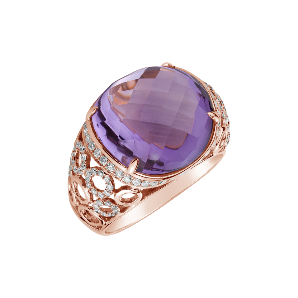 Diamond rings with Amethyst Divine Nobility