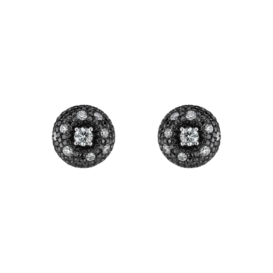 Earrings with black and white diamonds Provocative