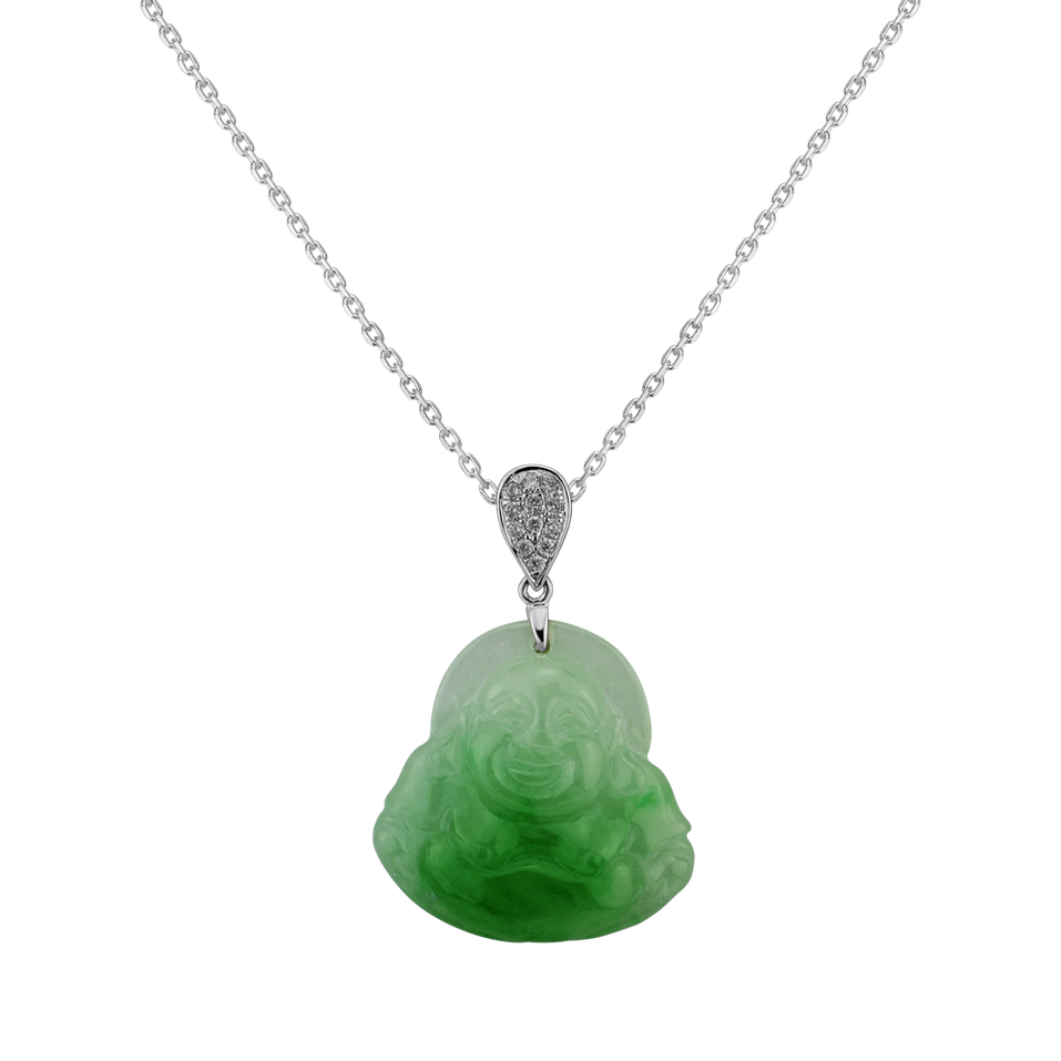 Diamond pendant with Jade Noble Glow