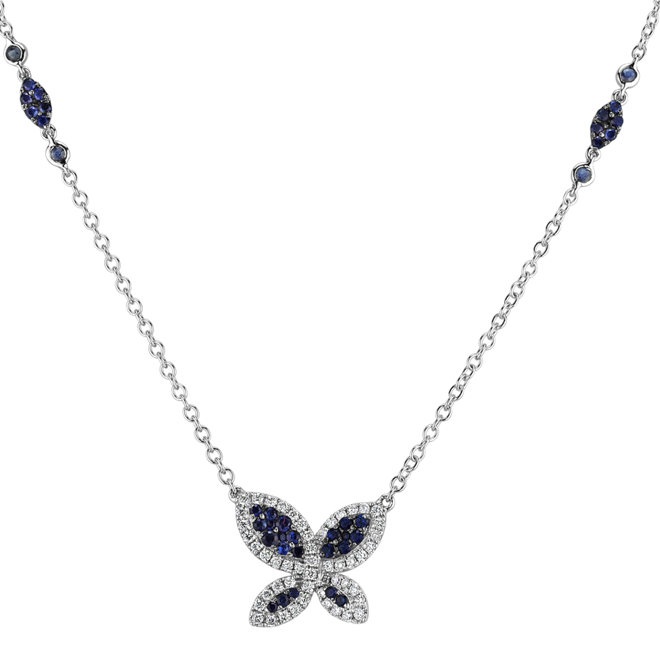 Diamond necklace with Sapphire Shocking Blue