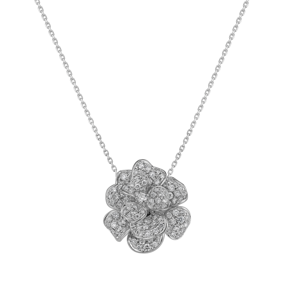 Diamond pendant Hibiscus