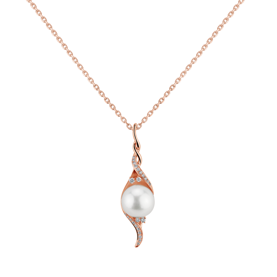 Diamond pendant with Pearl Kahliste