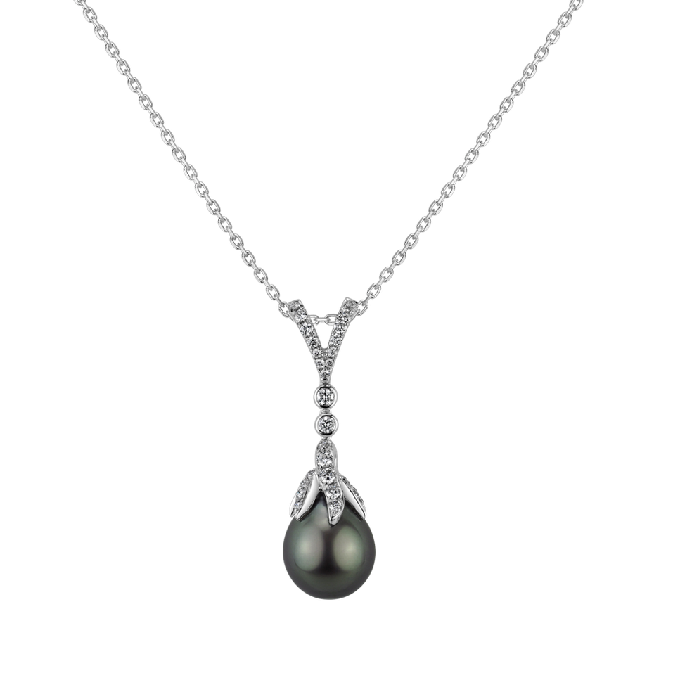 Diamond pendant with Pearl Elinoire