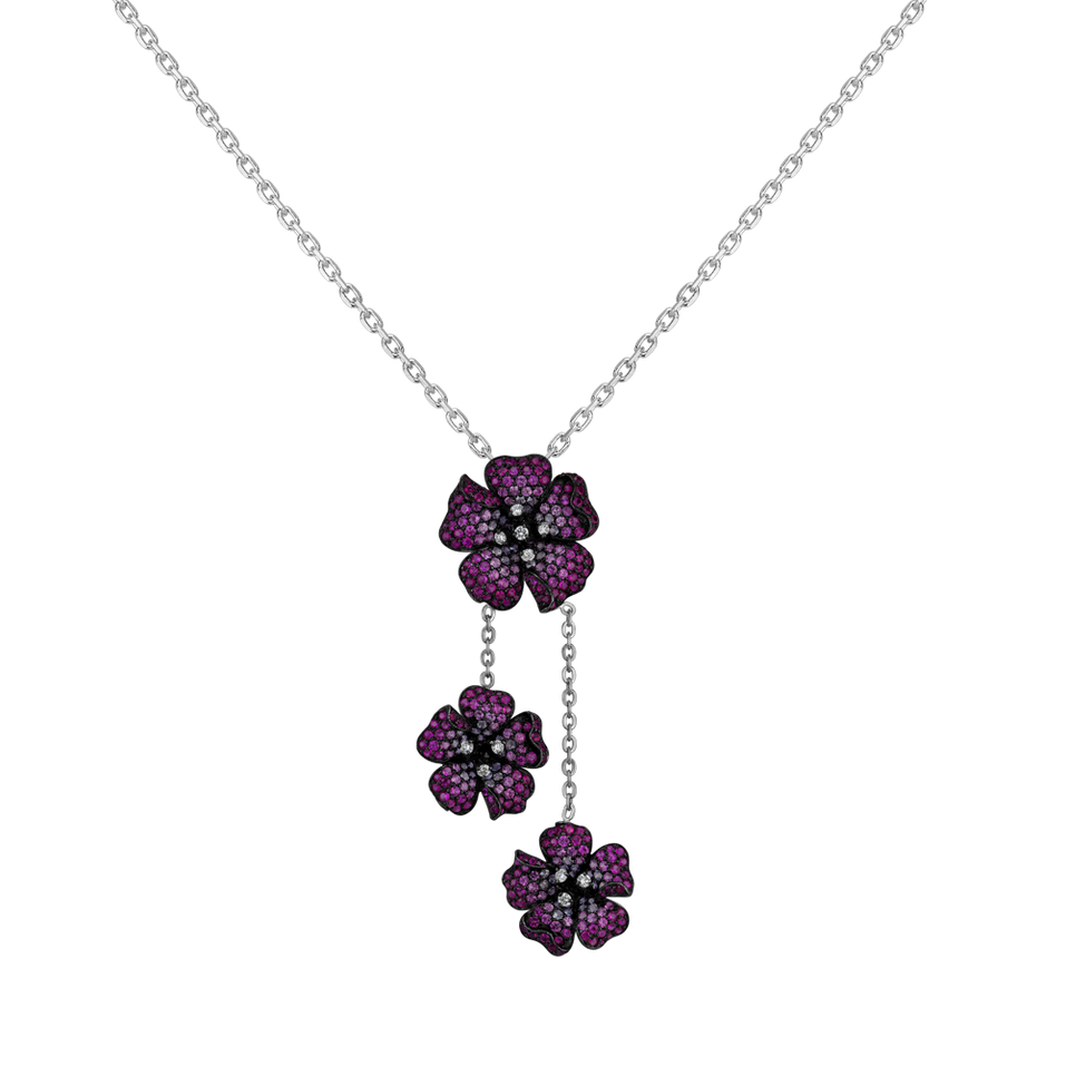 Diamond pendant with Ruby and Sapphire Ardath