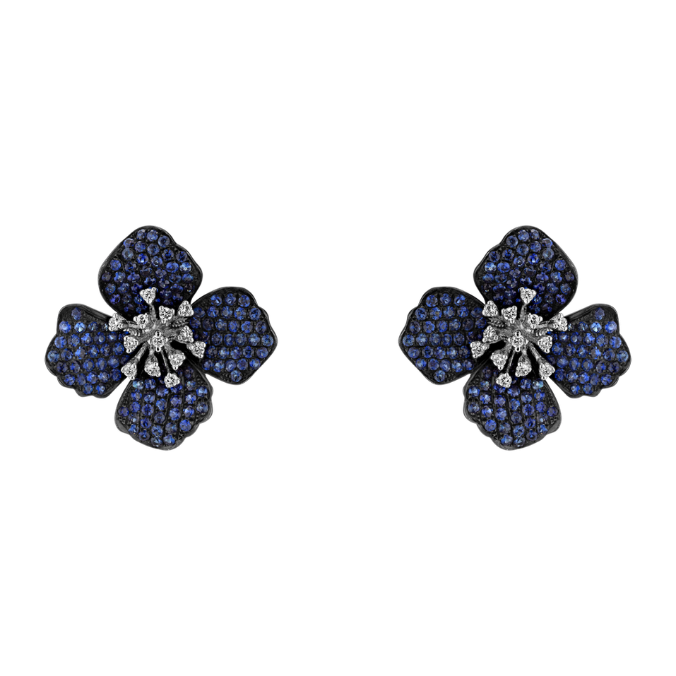 Diamond earrings with Sapphire Blue for You