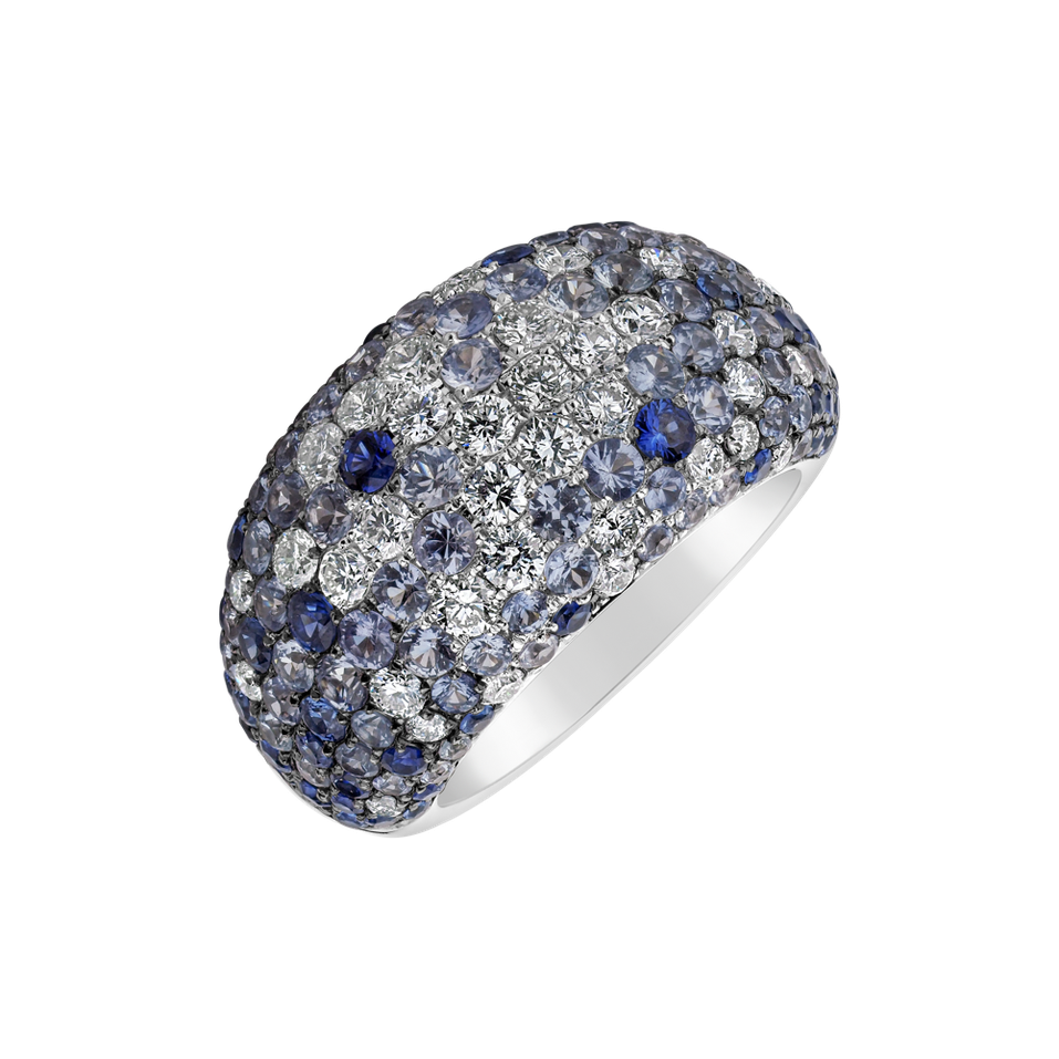 Diamond ring with Sapphire Schazzenan