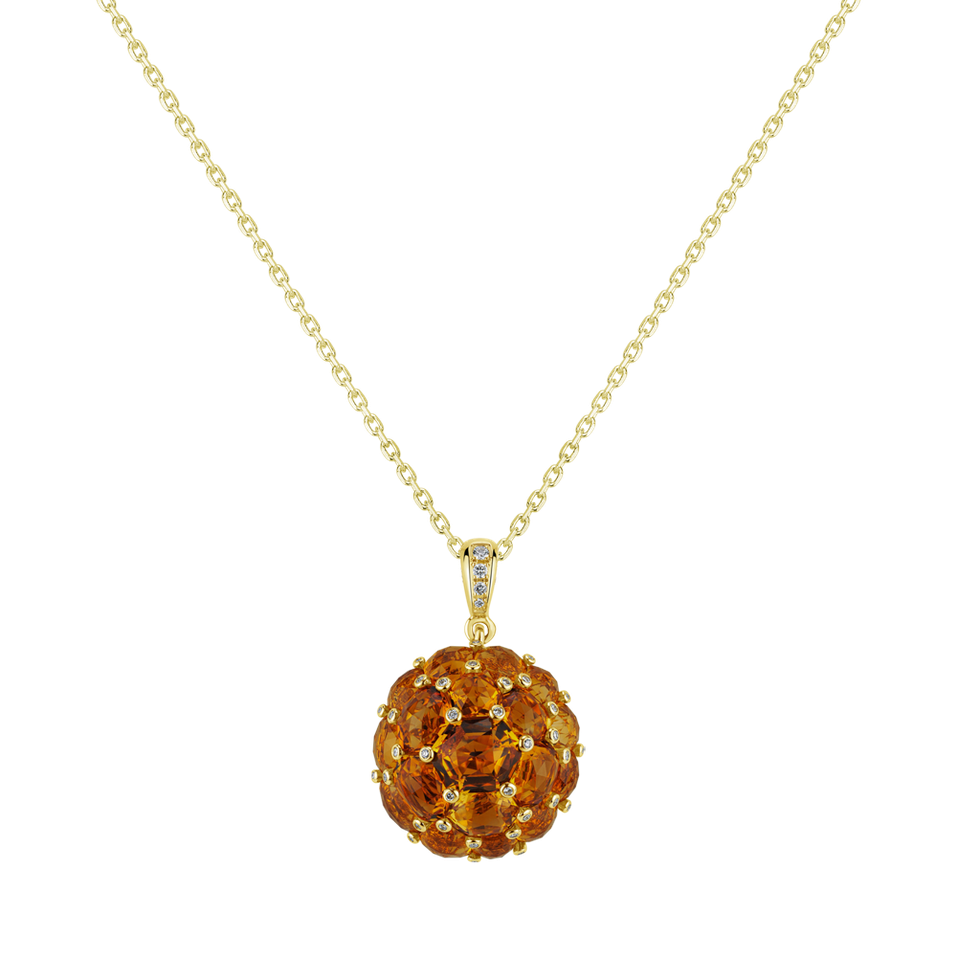 Diamond pendant with Citrine Basilia