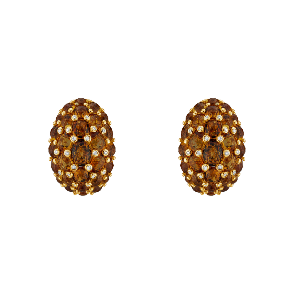 Diamond earrings and Citrine Caprice