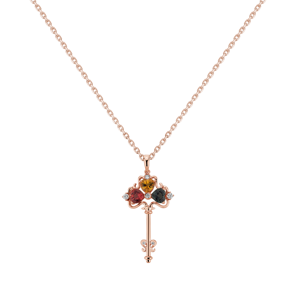 Diamond pendant with Sapphire Autumn Key