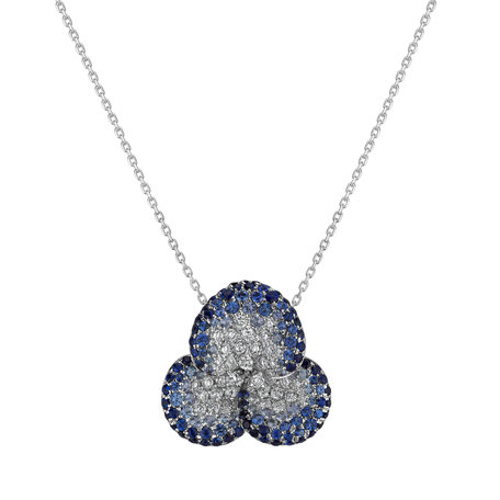 Diamond pendant with Sapphire Bubbles of Spring