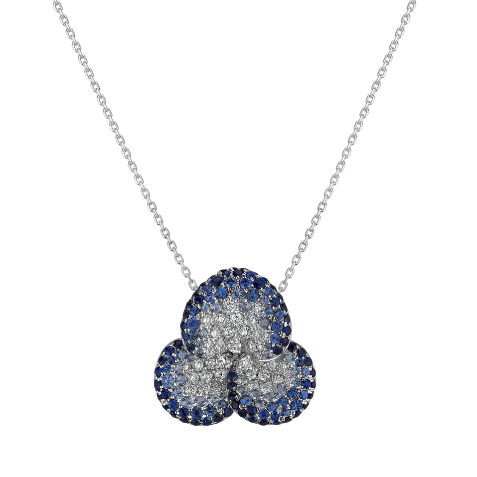 Diamond pendant with Sapphire Bubbles of Spring