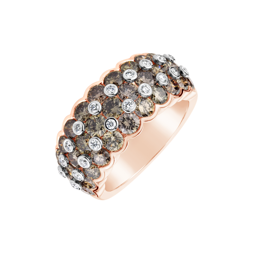 Ring with brown and white diamonds Posh Haeven