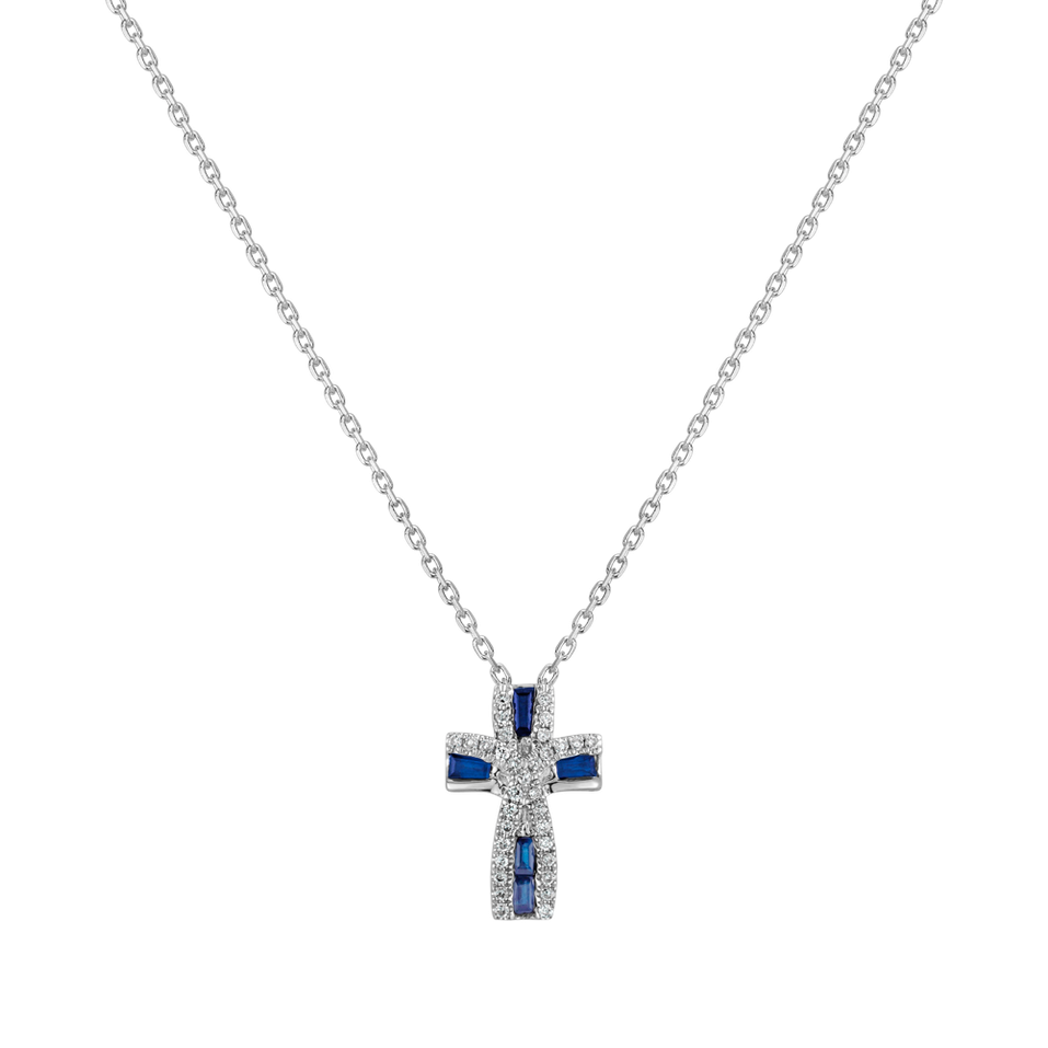 Diamond pendant with Sapphire Divine Cross