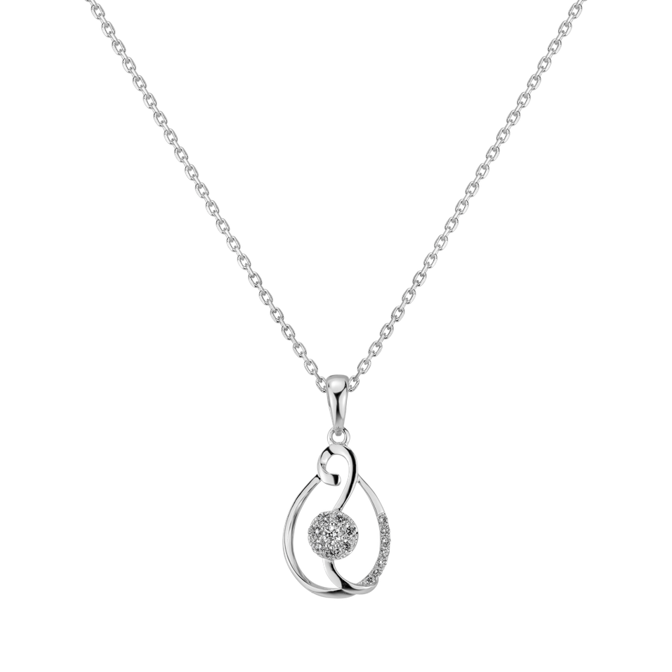 Diamond pendant Nouveau elegance