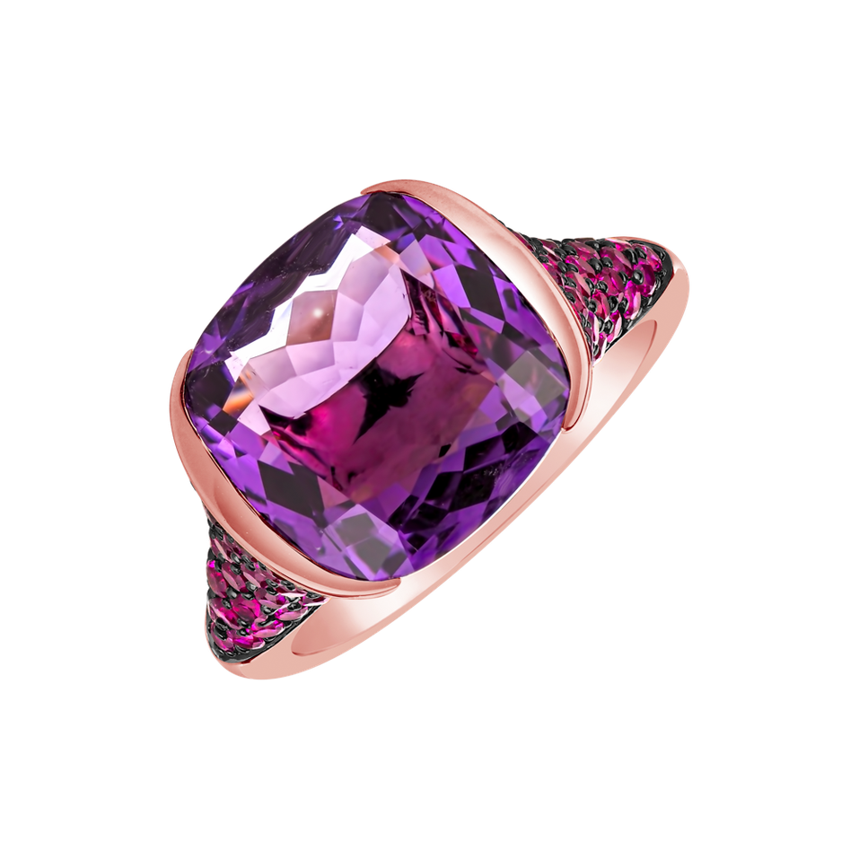 Ring with Ruby and Amethyst Mystic Queen